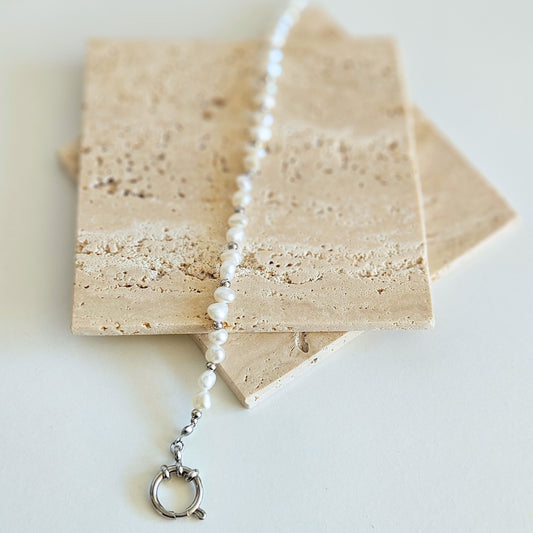 Połówka z perłami – Ocean Glow (Perły) silver