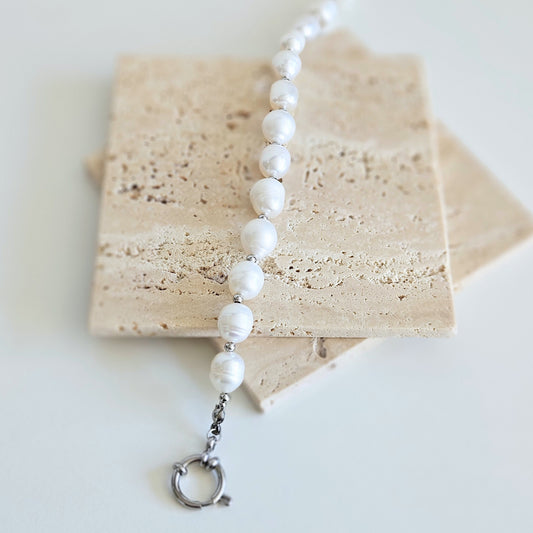 Połówka z perłami – Ocean Drop (Perły) silver